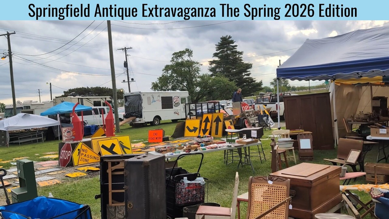 A vibrant photo representing the Springfield Antique Show & Flea Market Extravaganza at Clark County Fairgrounds in Springfield, Ohio, capturing the event's atmosphere.